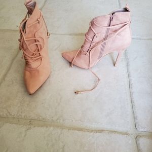 Pink Ankle high booties